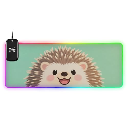 Tapis de souris grand format hérisson mignon 90,9x40 cm bureau