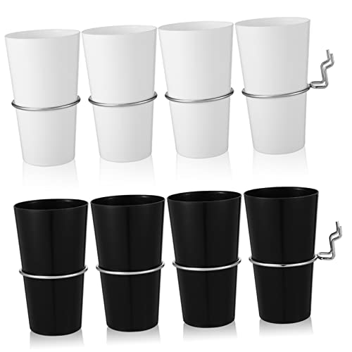 Alipis 4 Black 4 White 500ml Storage Cup Set for White Pegboard Craft Organizers Garage Storage