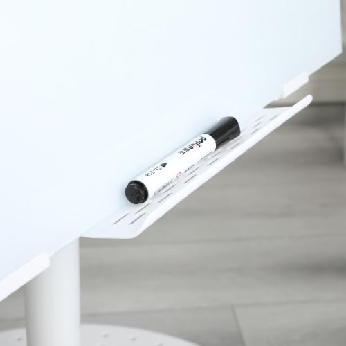 Magnetisches Whiteboard 90x60 cm – Höhenverstellbares Whiteboard auf Rollen mit Glasoberfläche, magnetisch – Mobiles Whiteboard für Büro, Homeoffice, Schule – inkl. Marker, Magnete, Radierer