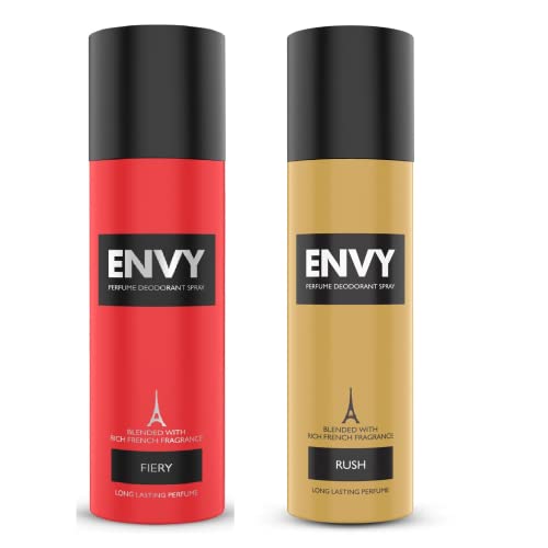 ENVY Fiery Deo - 120ML & Rush Deo Combo -120ML (Combo Pack of 2) | Long Lasting Fragrance For Men