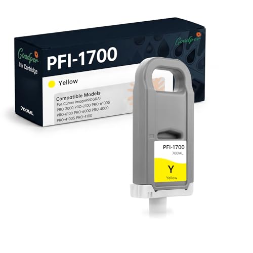 Cartouche PFI-1700 jaune 700ML aux pigments stables pour traceur imagePROGRAF PRO-2100