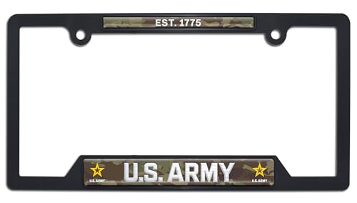 NJECT US Army Est. 1775 License Plate Frame Black