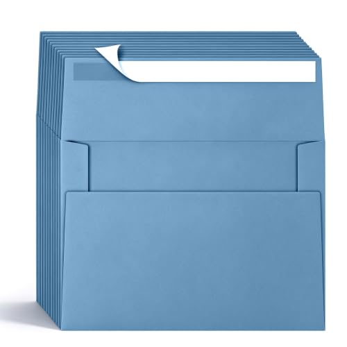 Rinrda 4x6 Envelopes For Invitation(50,Dusty Blue, A4)