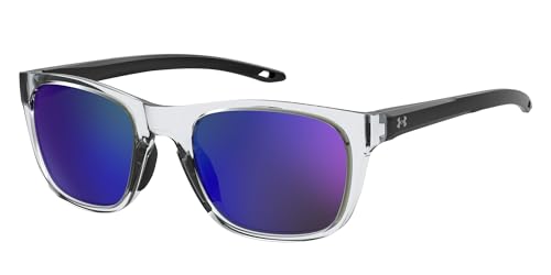 Under Armour Unisex-Adult UA 0013/G/S Rectangular Sunglasses, Crystal, 54mm