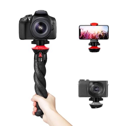 Fotoproフレキシブル携帯用カメラ三脚 ミニカメラ用可曲げ式三脚 Vlogや旅行動画撮影向けのハンドヘルド三脚スタンド