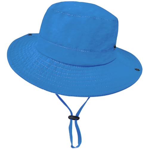 Image of Outdoor Kids Sun Hat UPF 50+ Quick Dry Foldable Bucket Hat Lightweight Adjustable Fishing Safari Hat for Girls and Boys