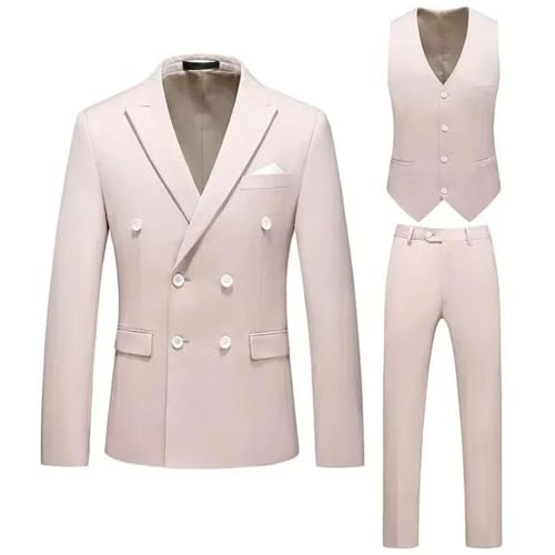 Men's Double Breasted Suit - Notched Lapel Three-Piece | Graduation Banquet2