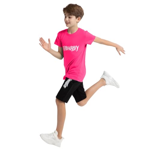 Image of amropi Boys Shorts Set Cotton T-Shirt and Short Pants 2 Pieces Summer Tracksuit for Age 2-12 Years