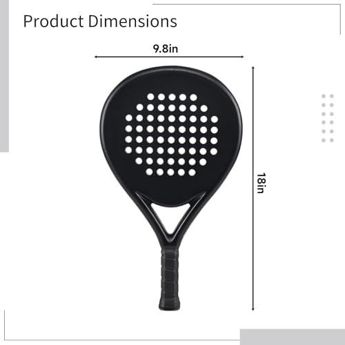 Raqueta de Padel de Fibra de Carbono con Bolsa Protectora miniatura 4
