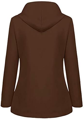 BOTCAM Women's Rain Jacket Large Sizes Waterproof: Windbreaker with Striped Lining Hood Thin Transition Jacket Windproof Plain Functional Outdoor Jacket S - 5XL, brown, XL