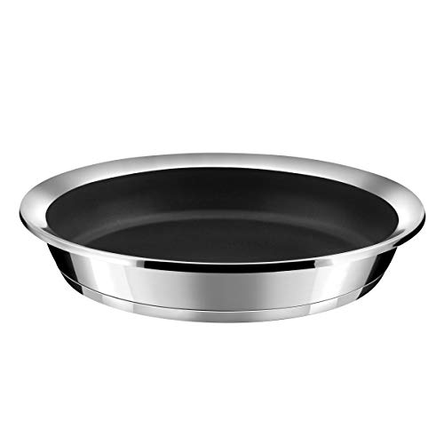 Cuisinox – Ycono – Sartén de 28 cm con revestimiento cerámico – Fondo termo difusor – Compatible con todo tipo de fuego, incluida inducción, acero inoxidable 18/1 – Acabado espejo. – Libre de PFOA