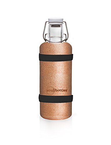 soulsleeve • Schutzhülle aus Kork • passend für die soulbottle 0,6l • zweiteilig, Bänder in schwarz