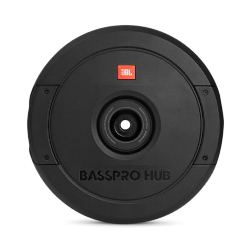 Image of JBL BassPro Hub 11 inch(27.9cm)200W RMS ACTIVE SpareTire Subwoofer with Remote Control Fiberglass Woofer Cone with Rubber Surround Line Level & Speaker Level Inputs Over Temperature and Current Protection