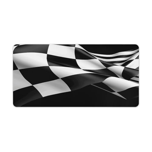 Black White Formula Checkered Flags Pad para Escritorio 60x30 cm