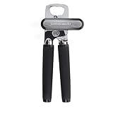 KitchenAid Classic Multifunction Can Opener and Bottle Opener Easy to Use, Razor Sharp Stainless Steel Cutting Wheel, Soft Ergonomic Handles, Soft Black