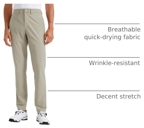 Image of CRZ YOGA All Day Comfy Golf Pants 28 inch /30 inch /32 inch /34 inch /36 inch | Decent Stretch, Wrinkle-Resistant, Casual, Slightly Tapered Leg, Flat Front, Pockets, Trousers for Men