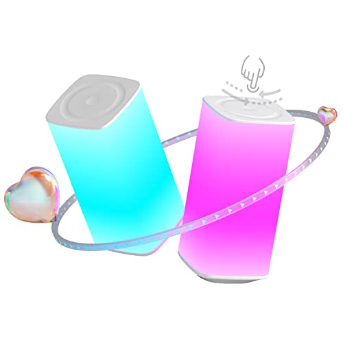 Hthconvey Distance Table Lamps Lights Connected by WiFi (No App Download Required) - Keep in Touch with Your Family and Friends (2 in Set).