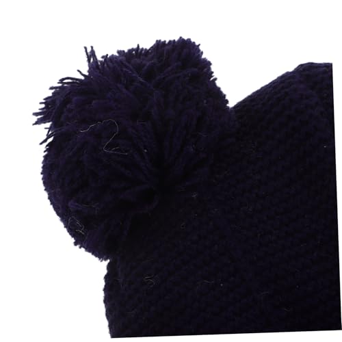 1set Beanie Hat and Mittens for Boys and Girls Soft Warm Knit Accessories Pom Poms Boy Girl Gloves Included for Cold Weather Fits Circumference3