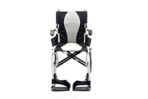Karman S-2512 18 Lbs Ultra Lightweight Ergonomic Wheelchair 18" Seat With Removable Footrest In Silver #TOP1