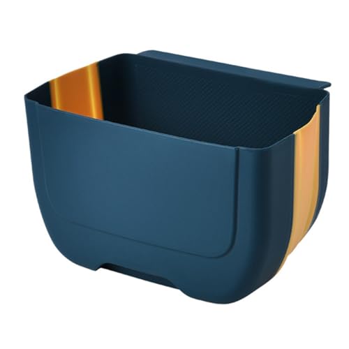 Veemoon Cubo de Basura Colgante Plegable para Puerta de Armario Capacidad Grande Diseño Ahorra Espacio Color Azul y Amarillo Adecuado para Cocina y Hogar