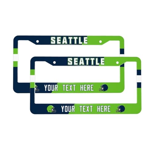Seattle License Plate Frame Aluminum 2 Packs Personalized Any Text Car Tag Cover Gifts for Men