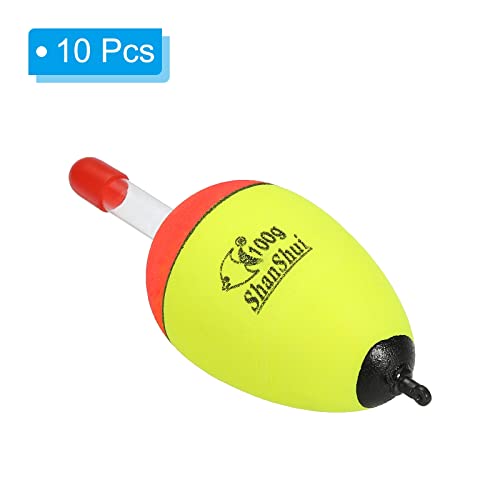 PATIKIL 3.5oz Fishing Bobbers, 10 Pack EVA Fishing Float for Saltwater Freshwater Fishing Yellow - Image 3