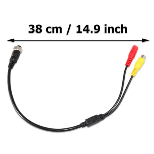 EWAY 4 Pin Aviation Female to RCA Female Adapter Cable, M12 4-Pin to RCA Video AV DC Female Connector Wire, RCA to 4-PIN Monitor/Camera Adapter Video Cable for Car Backup Camera - Thumbnail 6