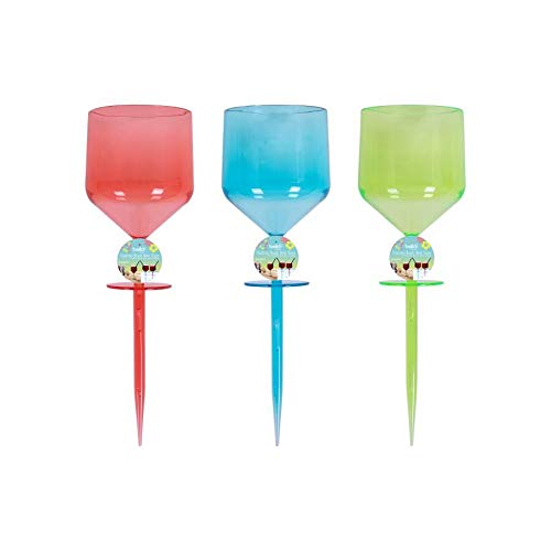 YΓΆL Beach Glass Pack of 3 Colourful Floating Wine Cocktail Goblet Summer Pool Garden Party Essential Shatterproof