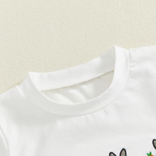 Image of Toddler Baby Boy Easter Rabbit Outfit Short Sleeve Bunny Carrot Smocked T-shirt Elastic Waist Shorts Summer Clothes