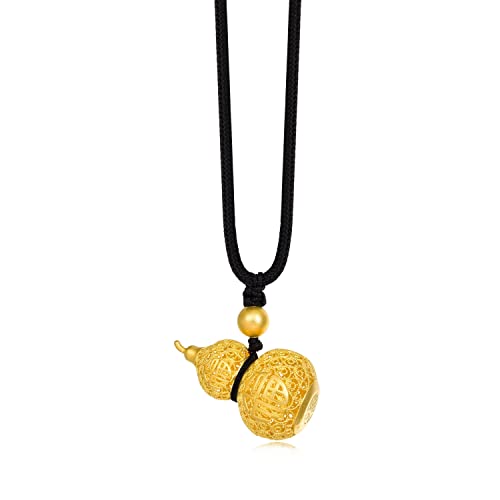 CHOW SANG SANG Cultural Blessings 999.9 24K Solid Gold Price-by-Weight 6.36g Gold Wulu Gourd Necklace for Women and Men 90852Z | 27.5 Inches, (70 CM)