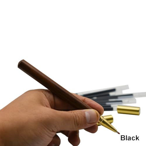 Maydahui Pack 12 Bolígrafos Rollerball de Madera y Metal miniatura 5