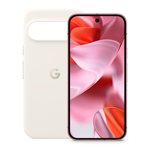 Google Pixel 9 - Unlocked Android Smartphone with Gemini, Advanced Camera, 6.3" Actua Display - Peony, 128GB + Pixel 9 Pro Case - Stain-Resistant Silicone - Porcelain