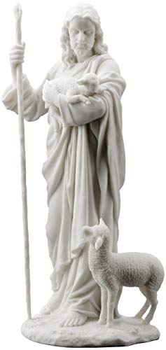 Estatua Jesús El Buen Pastor 11.5 Pulgadas Blanco