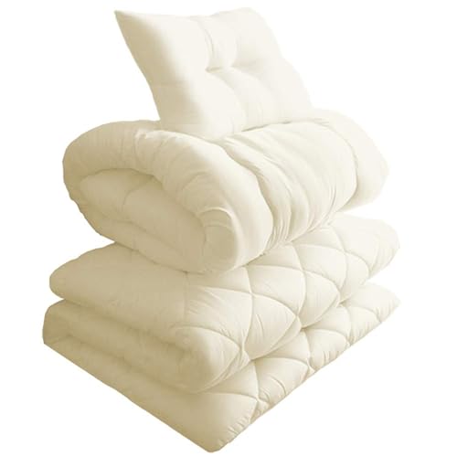 エアープレス 3点 布団セット シングル 3点セット 日本製 極厚 5層構造 帝人 アクフィットR テイジン フロンティア 中綿 使用 ホテル仕様 掛け布団 敷き布団 枕 抗菌 防臭 防カビ 吸汗 速乾 洗える 防ダニ (アイボリー)