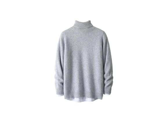 Men Thickened Knitted Sweater Men High Collar Solid Color High Collar Pullover