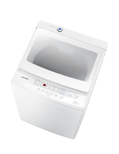 タイムセール商品4 - COMFEE' 洗濯機 7kg 全自動 まとめ洗い 2～3人用 風乾燥 予約 節水型 室内設置 ガラスドア ホワイト CAC06EW70/W-S1