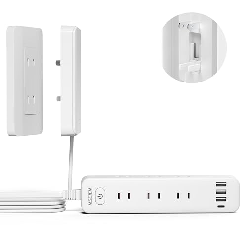 エムサインMscien コンセントカバー 赤ちゃん 電源タップ usb付き ベビーガード 延長コード1m 雷ガード 9個口 4個usb たこあしコンセント テーブルタップ 壁掛け タコ足配線 子供 配線チューブ付き