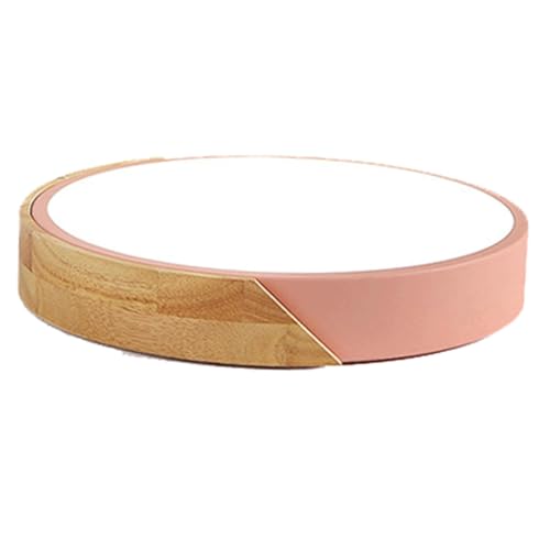 DOBQHWY Luz LED Plana Macarrones Escandinavos Accesorios Techo Iluminación Interior Lámpara Panel Circular Regulable 3 Con Madera Iluminación Techo Instalación Empotrada Comedor,Estudio Armario Sótano