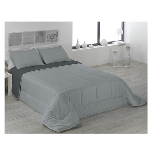 Acomoda Textil Edredón Nórdico Bicolor Reversible De Invierno. Relleno Nórdico 350 Gr M Con Funda De Cojín, Edredón Para Cama Suave, Cálido Y Ligero. Gris Gris Marengo, 240x260 Cm Acomoda Textil Edredón Nórdico Bicolor Reversible De Invierno. Relleno Nórdico 350 Gr M Con Funda De Cojín, Edredón Para Cama Suave, Cálido Y Ligero. Gris Gris Marengo, 240x260 Cm