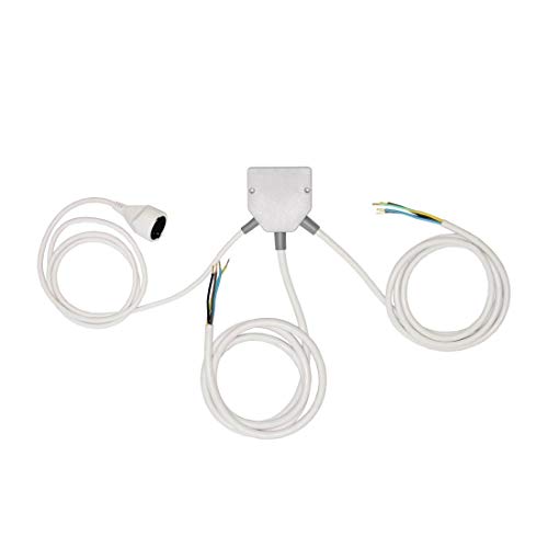 Küchenanschluss-Verteiler (Splitter-Box mit Anschlusskabeln für Kochfeld, Backofen und Herdanschlussdose, max. 11kW)