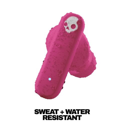 Image of Skullcandy Smokin' Buds Wireless Earbuds, Bluetooth Headphones, Noise Isolating Fit, Up to 20 Hours Battery, IPX4 Sweat and Water Resistant, Microphone for iPhone Android - Pink