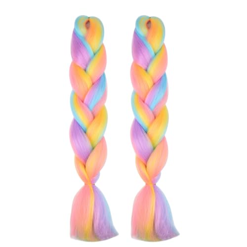 box braids rainbow