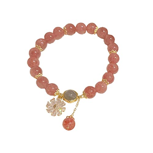 Bracelet femme en quartz fraise pour sublimer vos tenues avec des cristaux