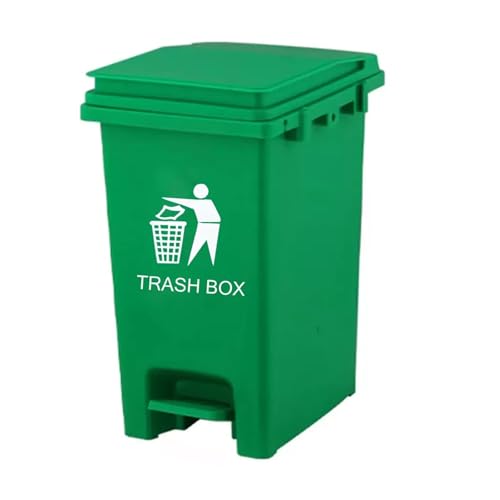 Recycling Dustbin Rubbish Pedal Bin Waste Trash Bin | Recycling Pedal Bin Home Bedroom Bathroom Kitchen | Waste Trash Kitchen Indoor Outdoor Rubbish (Green, 20 L)