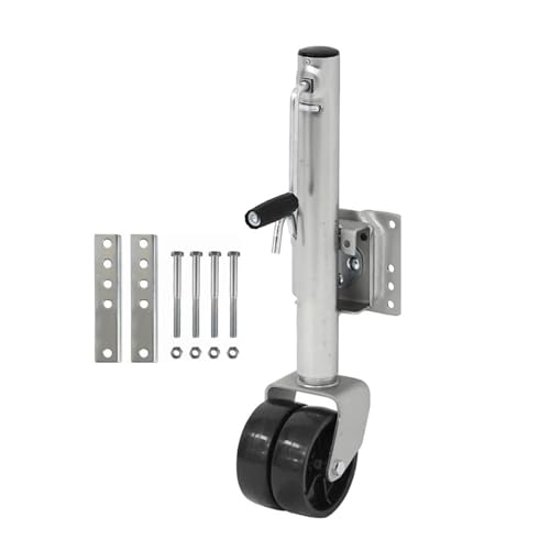 Cric de remorque pivotant 15,2 cm double roue de levage robuste 650kg