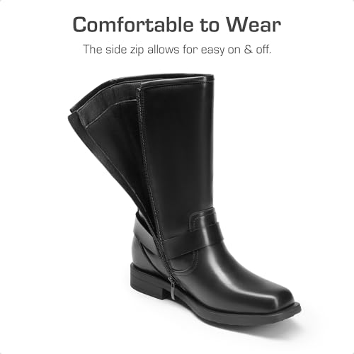 DREAM PAIRS Toddler Girls Mid Calf Boots Side Zipper Riding Shoes3