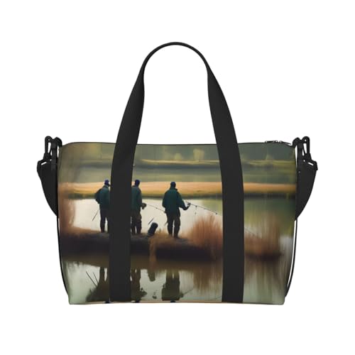 Sac à main polyvalent avec imprimé de pêcheurs pour week-end et voyage