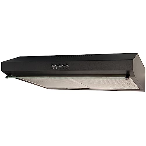 SIA STH50BL 50cm Black Slimline Visor Cooker Hood Kitchen Extractor Fan