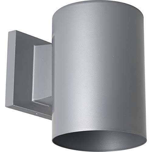 Image of Progress Lighting 5-Inch Cylinder Outdoor Wall Sconce, 1-Light Modern Wall Mount Light, Interior and Exterior Lighting for Home or Porch, Aluminum Construction, Metallic Gray (P5674-82)