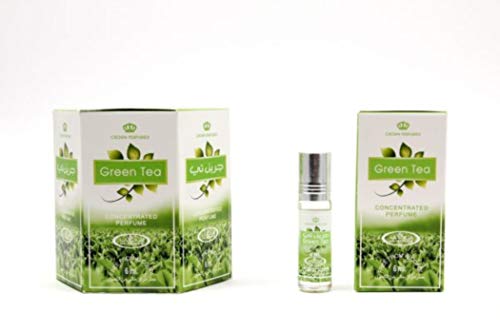 Business Square Paquete de 6 Almizcle Perfume Al Rehab Green Tea 6 ml 100% aceite